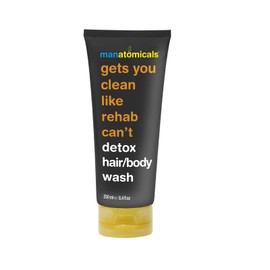 2 pack, Manatomicals detox hair body wash 250ml, gets clean like rehab