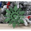 12pcs Glitter Snowflake Ornament for Christmas Tree Decoration-7 Inch,Emerald Green