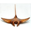 6" Wide Hand Carved Wood Hawaiian Manta Ray