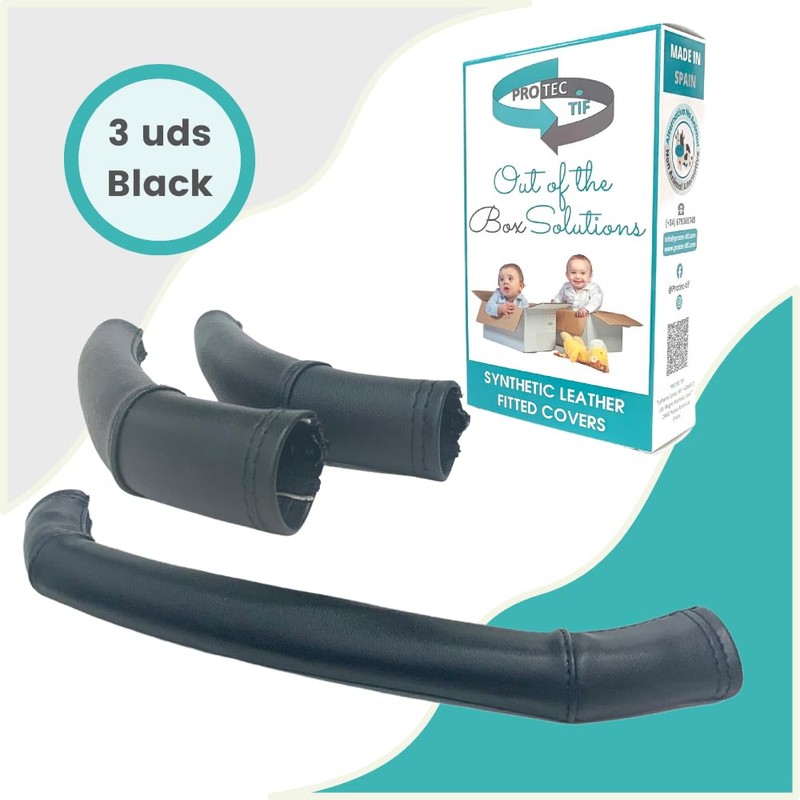 PROTEC TIF Cybex Priam Faux Leather Handlebar and Grip Set