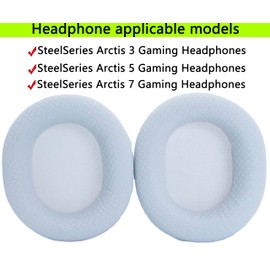 Replacement Ear Pads Compatible with SteelSeries Arctis 3 Arctis 5 Arctis 7 Gaming Headphones Soft Soccer net Weaving and Memory Foam Replace Ear Cushions for Repair Accessories - Yunwubai