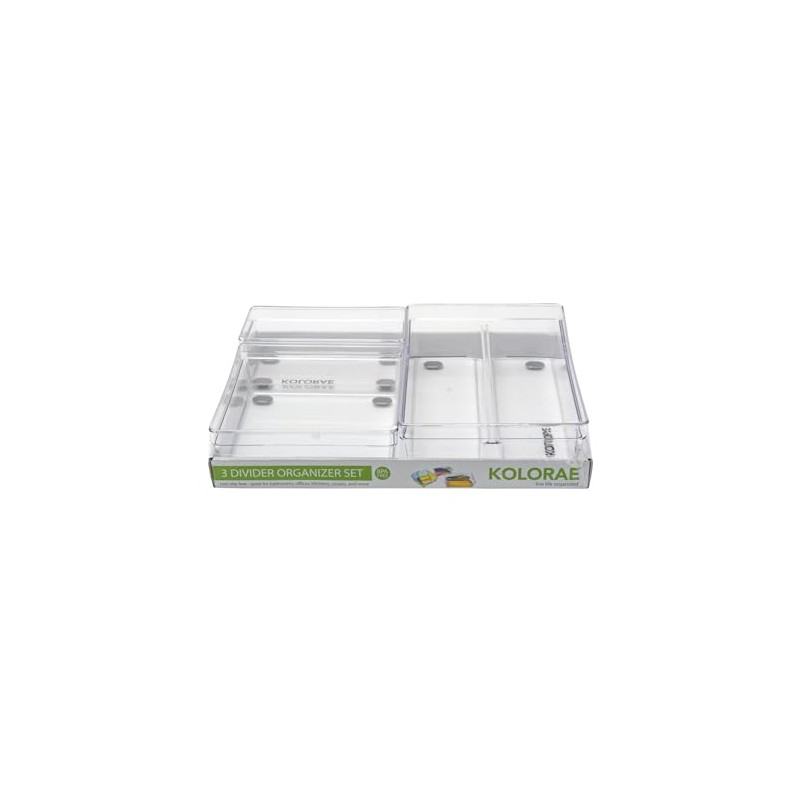 KOLORAE 3 Divider Organizer Set – No-Slip Feet, BPA-Free, Versatile