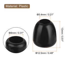 QUARKZMAN Pack of 20 Plastic Bells End Stoppers, Cord Ends Locking Toggle Cap End Stopper Rope Fasteners for Clothes Backpack Drawstring Black, black