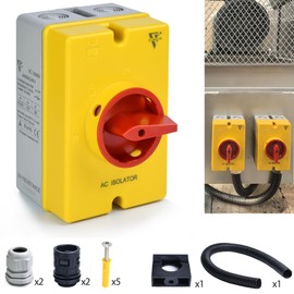 40Amp AC Isolator Solar Switch, 2 Positions IP66 Waterproof 690V Isolation PV Disconnect On Off Changeover Switch Universal Rotary Cam Selector Switch 4 Pole