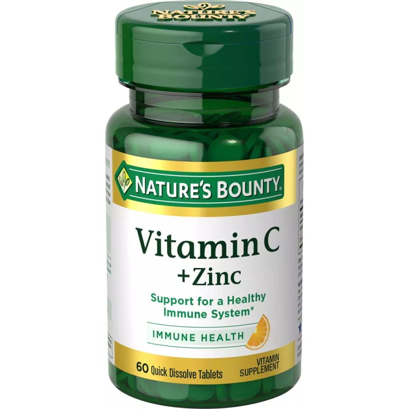 Nature's Bounty Vitamin C Plus Zinc Quick Dissolve Tablets, 60