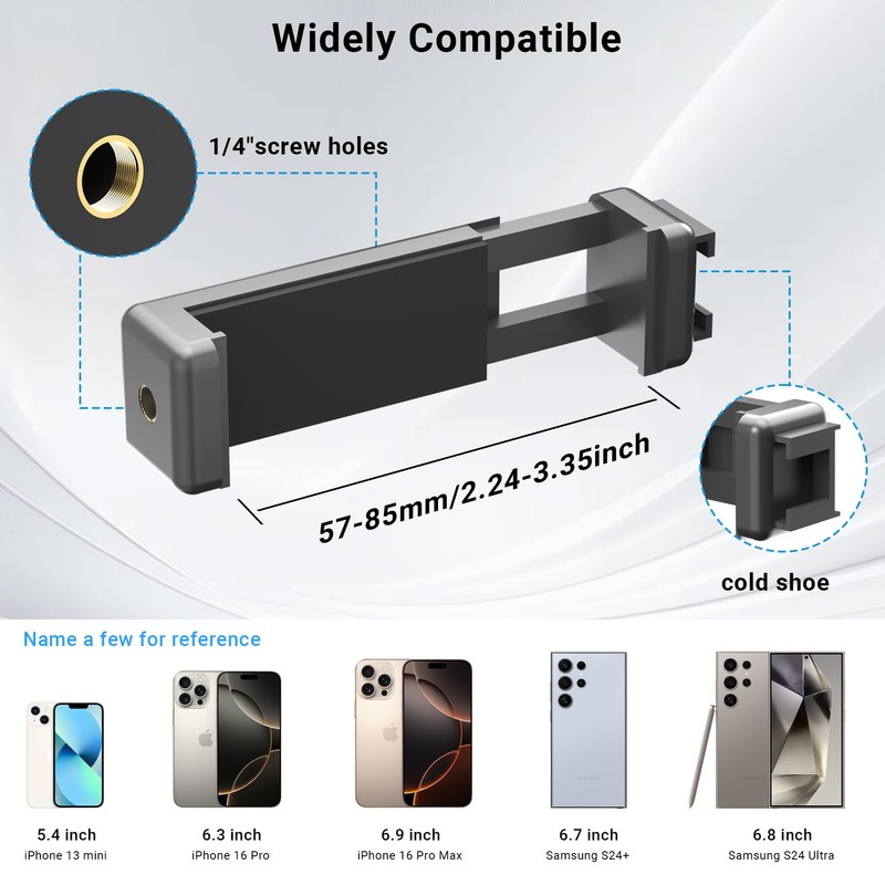 Voinap Suction Cup Mirror Phone Holder with Rechargeable Light, Versatile