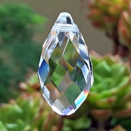 Chengmu 12x25mm Clear Teardrop Glass Beads for Jewelry Making 30pcs Horizontal Hole Shape Suncatchers Crystal Glass Pendants Chandelier Prism Parts Beads for Decoration Home Party Christmas Wedding