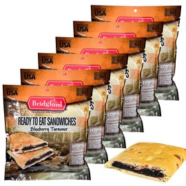 Bridgford MRE Blueberry Turnover - Ready to Eat Survival Food Storage - 6 Pack - Shelf-Stable, Nutritious Hiking & Camping Food - Ideal for Emergency Kits, Outdoor Adventures & Long-Term Storage