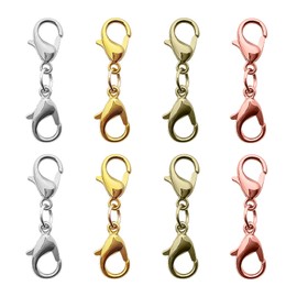 EPCDBBRT 8 Pieces Double Opening Lobster Clasps, Necklace Clasp Replacement, Jewelry Connectors, Jewelry Chain Clasp Lock Extender, Lobster Clasps For Jewelry Making