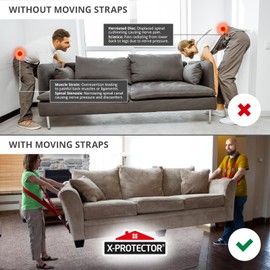 X-Protector Moving Straps - 2 Pairs - Lifting Straps for 2 Movers - Furniture Moving Straps to Move Furniture Easily and Safely - Perfect for Lifting and Moving Equipment, Appliances, Heavy Objects!
