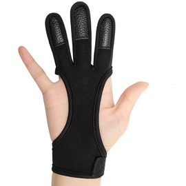 COITEK Archery Glove S M L XL Black Feather Bow Shooting Hunting Protect Gloves for Male Female Youth Adult (L)