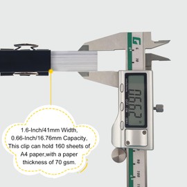 DSTELIN Large Binder Clips, 1.6-Inch, 36 Pack (41mm Width) - Big Paper Clamps with 0.7-Inch (18mm) Capacity, Black, Ideal for Office Supplies.