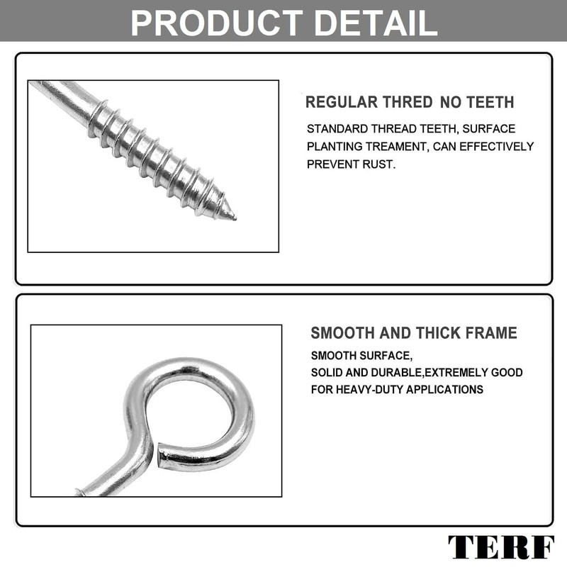 TERF® 45mm Eye Screw Hooks 45mm (1.77 inch) Ring Shape