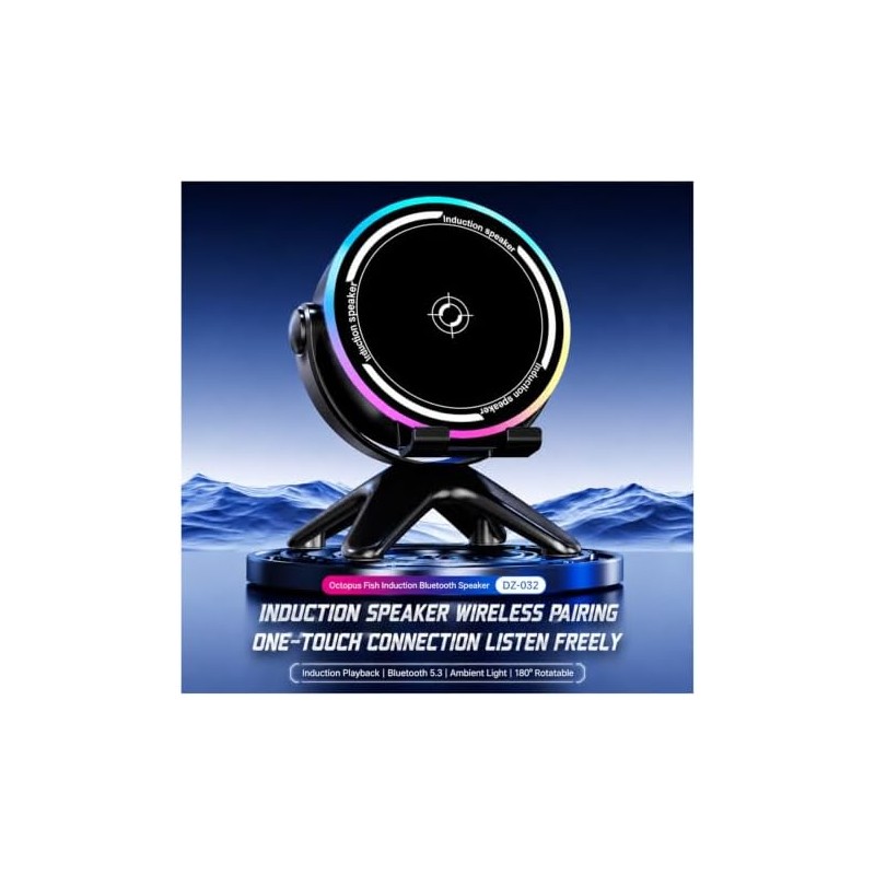 5in1 Induction Bluetooth Speaker 360° Rotating Phone Stand