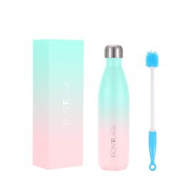 Stainless Steel Water Bottle - Vacuum Insulated Metal Flask - Hot 12hrs & Cold 24hrs Drinks - Double Walled Leakproof Thermos - Sports Gym Travel Kids