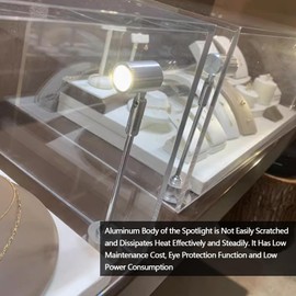 FLEXMAN LED Spot Light, Standing Cabinet Spotlight, USB Powered Aluminium Jewelry Display Spotlight for Dressing Tables, Cabinets, Restaurants, Cafes, Galleries (Warm Light)