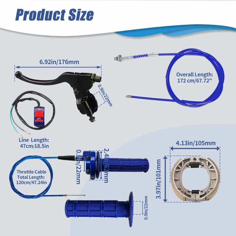 Mini Bike Throttle Assembly and Mini Bike Drum Brake Lever