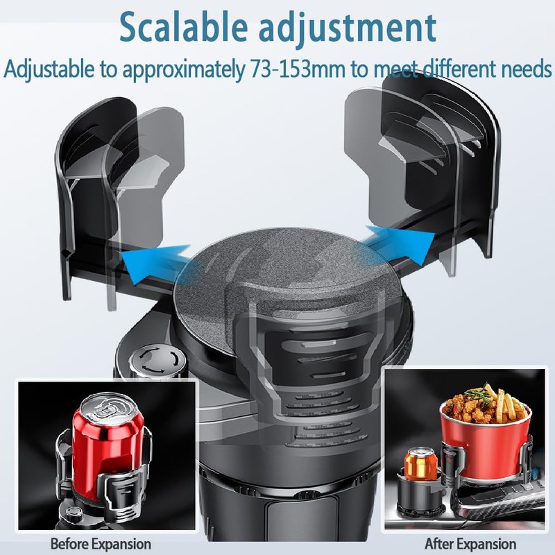 Upgrade Dual Cup Holder Expander, 2 in 1 Multifunction Cup