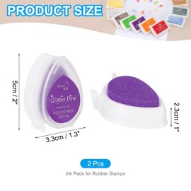 PATIKIL Handwerks-Tintenkissen für Stempel, 2 Stück Waschbare Fingerabdruck-Tintenstempelkissen Farbe DIY Regenbogen für Gummistempel Papier Scrapbooking Stoff Holz, Lila