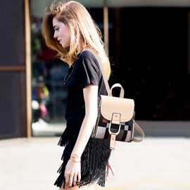 NICOLE&DORIS Womens Backpack Small Backpack Crossbody Bag Handbags Backpack for ladies Leather Rucksack Shoulder Bag Beige