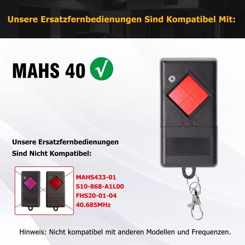 Ersatz für Dickert Handsender 40,685 mhz, 2er Pack fernbedienung garagentor