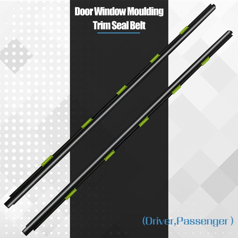 Driver and Passenger Side Door Window Outer Weatherstrip Belt Molding