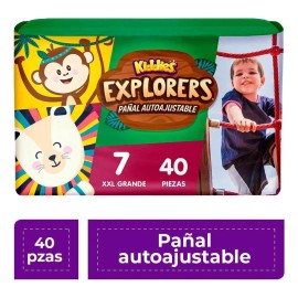 Pañales Kiddies Explorer Autoajustable Etapa 7 Talla XXG 40 Pañales