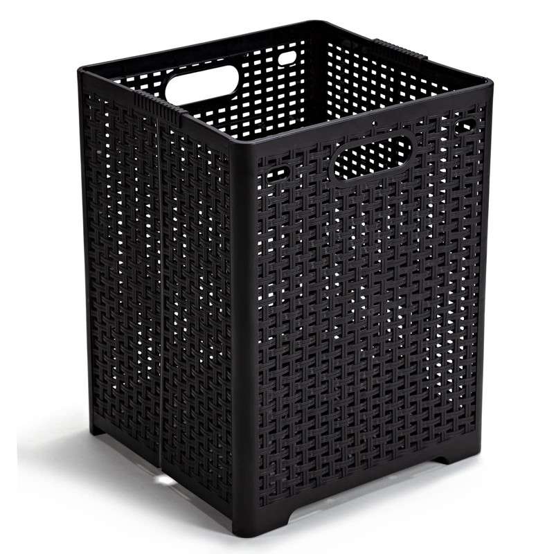 Eslite 42L Collapsible Plastic Laundry Baskets,Foldable Laundry Hamper,Pack of 2