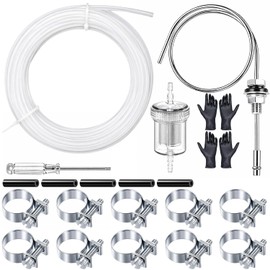 23 Piece Fuel Line Set, 4 m Petrol Hose, Tank Extractor Stand Heater with 1 Oil Filter, 5 Connection Pipes, 10 Hose Clamps, Petrol Hose for Car Heating Systems, Auxiliary Heater Diesel