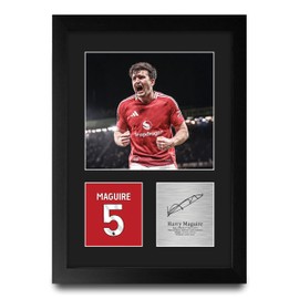 HWC Trading Harry Maguire Gifts Printed Signed Autograph Picture for Football Fans and Supporters - A4 Portrait Framed