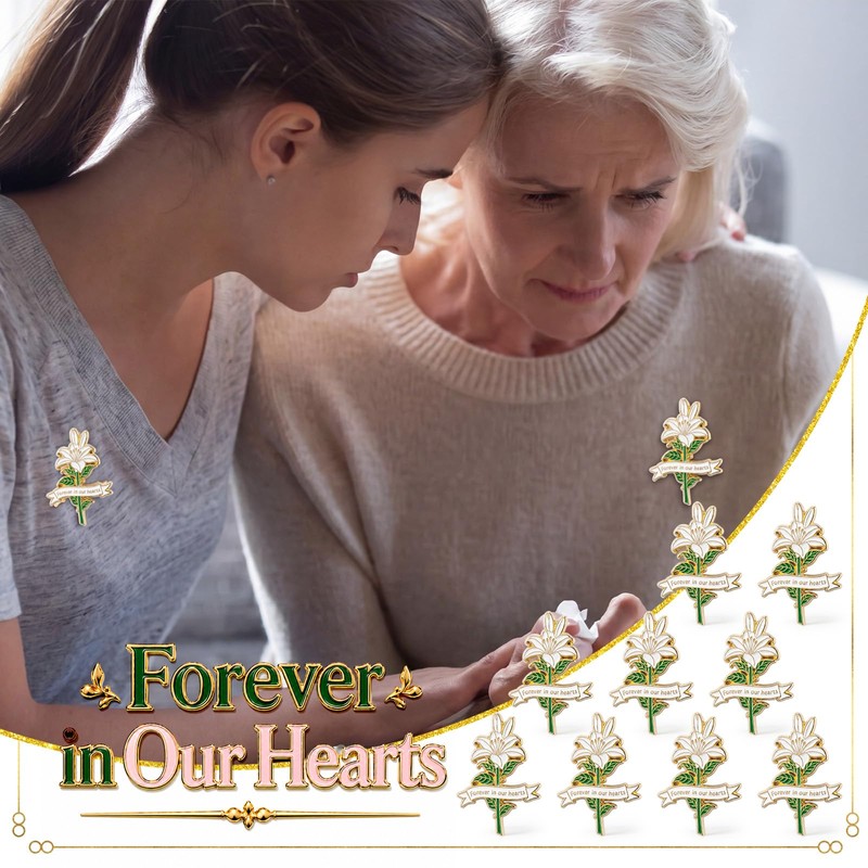 Misdary 50 Pcs Funeral Pins Bulk for Guest Forever in
