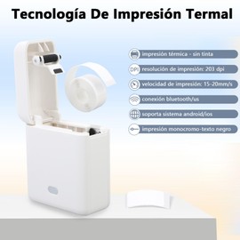 Gugxiom Impresora de Etiquetas Portátil, Impresora Térmica Portátil Bluetooth, Label Maker Machine, Bluetooth sin Tinta, Mini Impresora de Etiquetas para Oficina, Hogar, Negocios, Monocromo