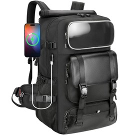 RoyalAnt Travel Backpack for Men,60L Carry On Luggage Backpack with Magnetic Fasteners, Large Gym Duffle Bag with Shoe Compartment, Waterproof Personal item Bag for Weekender Hiking Sport, Black