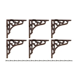 Antique Style Shelf Brace Wall Bracket Cast Iron Brackets Small 3 5/8" X 4 1/8" (6)