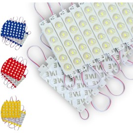 Vmingo Tira Modulo Luz 5 Led Blanco Impermeable Pared Publicidad Iluminacion Auto Tuning Universal IP65  60 Piezas (Blanco)