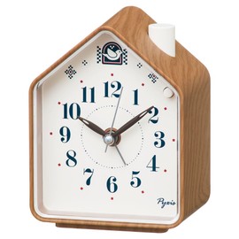Seiko Clock PYXIS NR453B Alarm Clock Analog Brown Wood Grain 4.3 x 3.4 x 2.5 inches (110 x 86 x 63 mm)