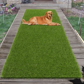 MJIAHOMDEC Artifical Grass Turf Lawn 2x8ft Realistic Synthetic Grass Mat Thick Grass Rug Outdoor Fake Grass Dog Mat Grass Pad for Dogs Patio Garden Lawn Home Backyard