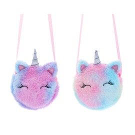 2 Pack Mini Kids Crossbody Bag Kids Shoulder Bags, Small Sling Bag for Kids Travel Bag for Kids, Unicorn Sling Bag for Girls (Color 1)