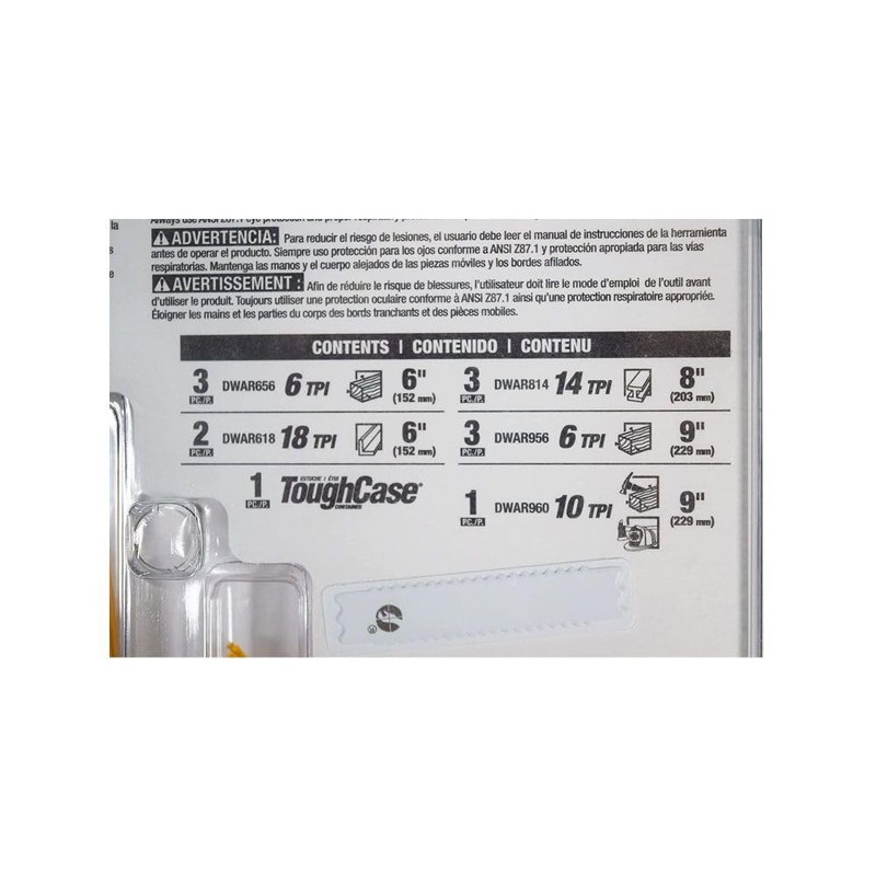 DEWALT Hojas de sierra alternativas, juego bimetálico con funda, 12