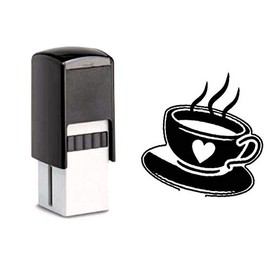 Dekolando Bonus Card Stamp with Motif Coffee Cup for Bonus Card 10 x 10 mm