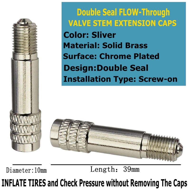 Double Seal Valve Stem Extenders(5 Pack),40mm Valve Stem Extensions Caps