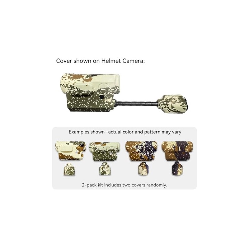 2-Pack Kit of Camouflage Rubber Protective Covers for Helmet Camera/Helmet