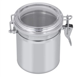 Bote de almacenamiento de café y alimentos de acero inoxidable, recipiente de almacenamiento de alimentos, recipiente de té, azúcar y leche en polvo (10 x 11 cm)