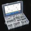 Glarks 315-Pieces 8 Sizes Aluminum Crimping Loop Sleeve Double Barrel