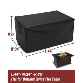 NUPICK 44 Inch Fire Pit Cover for Outland Living 401 Propane Fire Table, Heavy Duty and Waterpfoof Rectangular Fire Pit Cover, All Weather Resistant