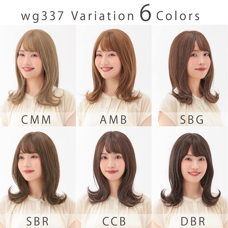 AQUADOLL Wg337DBR Wig, Medium, External Hall, Long, Full Wig, Blonde,