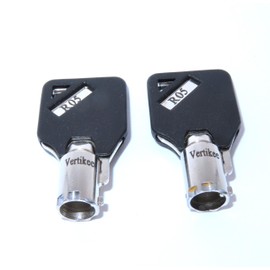 R05 Keys Compatible with Husky Milwaukee & Steel Glide R05 Tool Box Tool Chest Replacement Lock Keys, 2 Cut R05 Replacement Keys with Black Caps. Vertikee(TM)