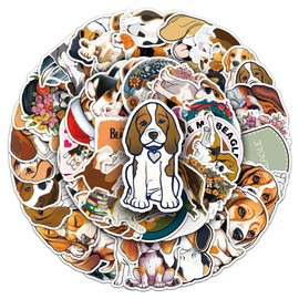 Beagles Stickers Cute Animal Stickers Bookish Stickers, 50pcs Vivid Laptop Decals Waterproof Vinyl Water Bottle Stickers for Boys Girls Teens Adults