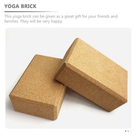 BESPORTBLE Cork Yoga Block Training Tool Wooden Yoga Blocks Cork Yoga Props Yoga Strap Brick for Dancers Yoga Equipment Yoga Training Bricks Oak Supplies Fitness