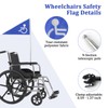 Wheelchairs Safety Flag with 5.3ft Retractable Flagpole and Sturdy Clamp,